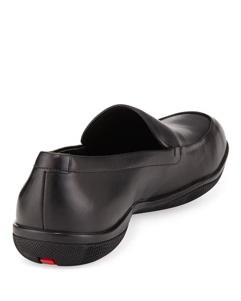 prada calf leather moccasins|prada loafers for men.